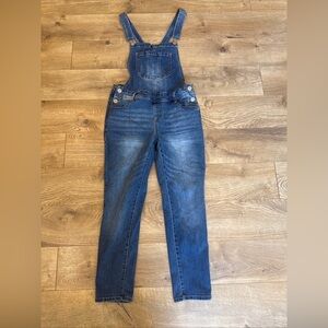 Wallflower Denim Criss Cross Overalls Womens Size Large Medium Wash Cottagecore